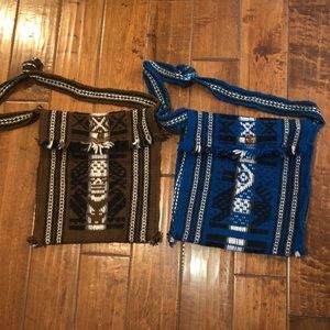 Hand knit crossbody bags